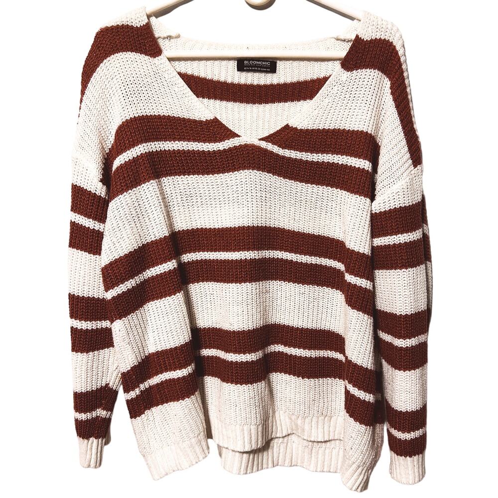 Bloomchic Striped V-Neck Sweater 14/16 - Picture 2 of 8